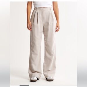 Abercrombie & Fitch Cream Wide-Leg Pants